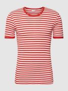 Schiesser T-Shirt mit Rippenstruktur Modell 'Fried' in Rot, Größe M