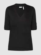 s.Oliver BLACK LABEL T-Shirt aus Viskose mit V-Ausschnitt in Marine, G...