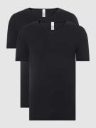 Skiny T-Shirt aus Baumwolle im 2er-Pack in Black, Größe L