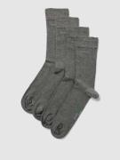 camano Socken mit Label-Detail im 4er-Pack in Mittelgrau, Größe 41-46