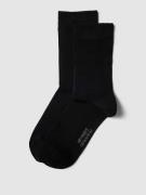 camano Socken mit Label-Detail Modell 'SILKY FEEL' in Black, Größe 35/...