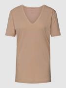 Mey Slim Fit T-Shirt mit V-Ausschnitt in Beige, Größe XL