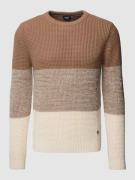 JOOP! Jeans Strickpullover mit Label-Detail Modell 'Arvino' in Taupe M...