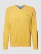 Fynch-Hatton Pullover mit V-Ausschnitt in Gelb, Größe S