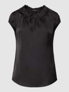 comma Blusenshirt mit gelegten Falten in Black, Größe 34