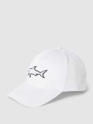 Paul & Shark Cap mit Motiv-Stitching in Weiss, Größe One Size