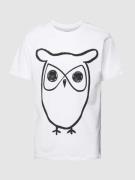 Knowledge Cotton Apparel T-Shirt mit Motiv-Print in Weiss, Größe S