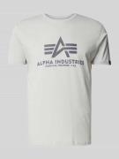 Alpha Industries T-Shirt mit Label-Print in Hellgrau, Größe S