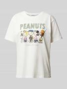 Jake*s Casual T-Shirt mit Peanuts®-Print in Offwhite, Größe M