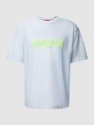 HUGO T-Shirt mit Label-Print Modell 'Dstaros' in Hellblau, Größe M
