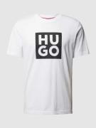 HUGO T-Shirt mit Label-Print Modell 'Daltor' in Weiss, Größe M