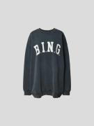 Anine Bing Oversized Sweatshirt mit Label-Print in Dunkelgrau, Größe X...