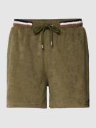 BOSS Shorts mit elastischem Label-Bund in Oliv, Größe L