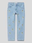 Name It Regular Fit Jeans mit floralen Stitchings Modell 'FROSE' in He...