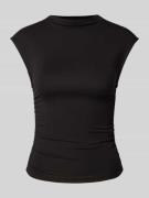 Gina Tricot Tanktop mit seitlichen Raffungen in Black, Größe M