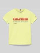 Tommy Hilfiger Teens T-Shirt mit Label-Print Modell 'FADE' in Gelb, Gr...