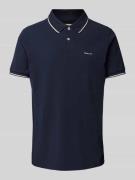 Gant Poloshirt mit Label-Stitching Modell 'TIPPING' in Marine, Größe S