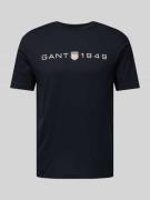 Gant T-Shirt mit Label-Print in Black, Größe M