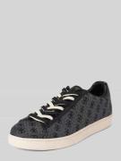 Guess Sneaker mit Allover Label-Muster Modell 'NOLA' in Black, Größe 4...