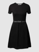Calvin Klein Jeans Kleid mit Logo-Bund in Black, Größe XS