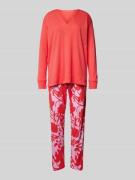 Schiesser Pyjama mit V-Ausschnitt Modell 'Modern Nightwear' in Rot, Gr...