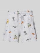 Jake*s Casual Loose Fit Pyjama-Shorts mit Tom&Jerry®-Print in Hellgrau...