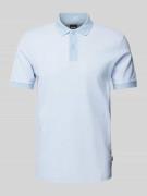 BOSS Slim Fit Poloshirt mit Strukturmuster Modell 'Phillipson' in Bleu...