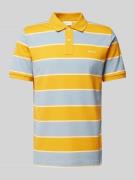 Gant Slim Fit Poloshirt mit Blockstreifen in Dunkelgelb, Größe M