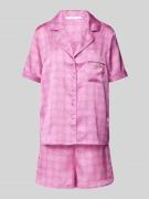 Guess Pyjama mit Allover-Label-Print in Pink, Größe XS
