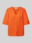 Marc O'Polo Bluse aus Leinen mit V-Ausschnitt in Orange, Größe 34