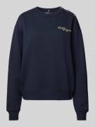 Tommy Hilfiger Sweatshirt mit Knopfleiste in Dunkelblau, Größe S