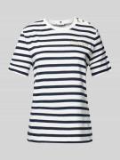 Tommy Hilfiger T-Shirt mit Knopfleiste in Offwhite, Größe M