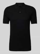 Drykorn Slim Fit Poloshirt mit Strukturmuster Modell 'Triton' in Black...