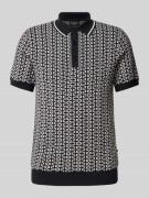 Strellson Slim Fit Poloshirt mit Allover-Muster Modell 'Kito' in Marin...