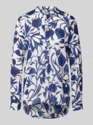 0039 Italy Bluse mit floralem Allover-Print Modell 'Janice' in Blau, G...