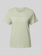 Tom Tailor T-Shirt mit Label-Stitching in Schilf, Größe XS