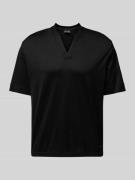 Emporio Armani T-Shirt mit Tunikakragen in Black, Größe S
