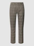 Windsor Slim Fit Anzughose mit Glencheck-Muster in Hellbraun, Größe 50