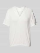 OPUS T-Shirt mit V-Ausschnitt Modell 'Sagie' in Weiss, Größe 36