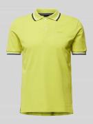 Geox Slim Fit Poloshirt mit Kontraststreifen in Neon Gelb, Größe L