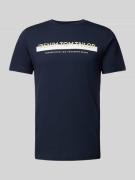 Tom Tailor Denim T-Shirt mit Label-Print in Marine, Größe M