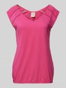 Ragwear T-Shirt mit V-Ausschnitt Modell 'Jungie' in Pink, Größe M