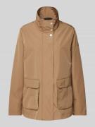 Fuchs Schmitt Jacke mit Label-Applikation in Beige, Größe 34