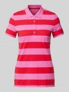 Montego Regular Fit Poloshirt mit Blockstreifen in Pink, Größe XS