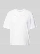 Rich & Royal T-Shirt mit Strasssteinbesatz in Weiss, Größe XS