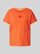 Frieda & Freddies T-Shirt mit Motiv-Print in Orange, Größe 36
