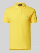 Polo Ralph Lauren Slim Fit Poloshirt mit Label-Stitching in Gelb, Größ...