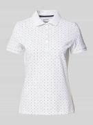 Montego Slim Fit Poloshirt mit Allover-Muster in Weiss, Größe XS