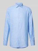 SEIDENSTICKER Slim Fit Leinenhemd mit Kentkragen in Bleu, Größe 41