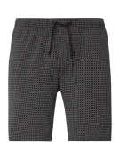 Schiesser Sweatshorts mit Karomuster Modell 'Boxer' in Black, Größe 48